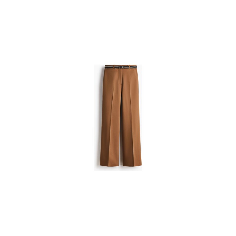 H&M - Kalhoty bootcuts páskem - Hnědá