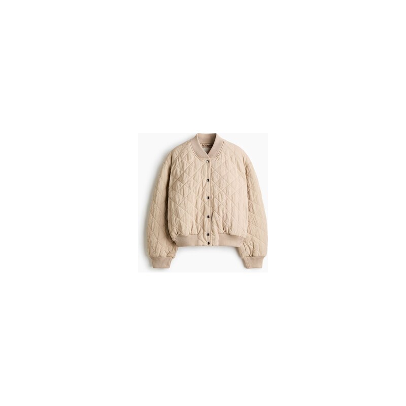 H&M - Prošívaný bomber - Béžová