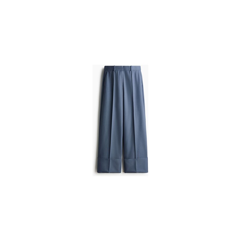 H&M - Elegantní keprové kalhoty - Tlumená Modrá