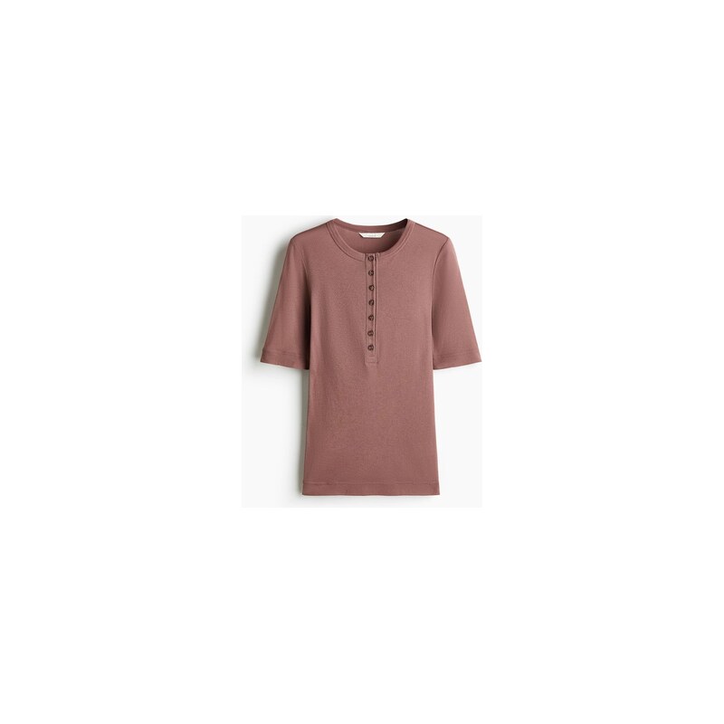 H&M - Top z bavlny pima - Tlumená Tmavě Růžová