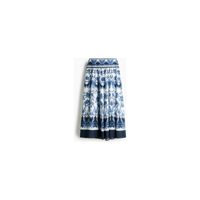 H&M - Rozšiřující se sukně z bavlněného popelínu - Tmavomodrá