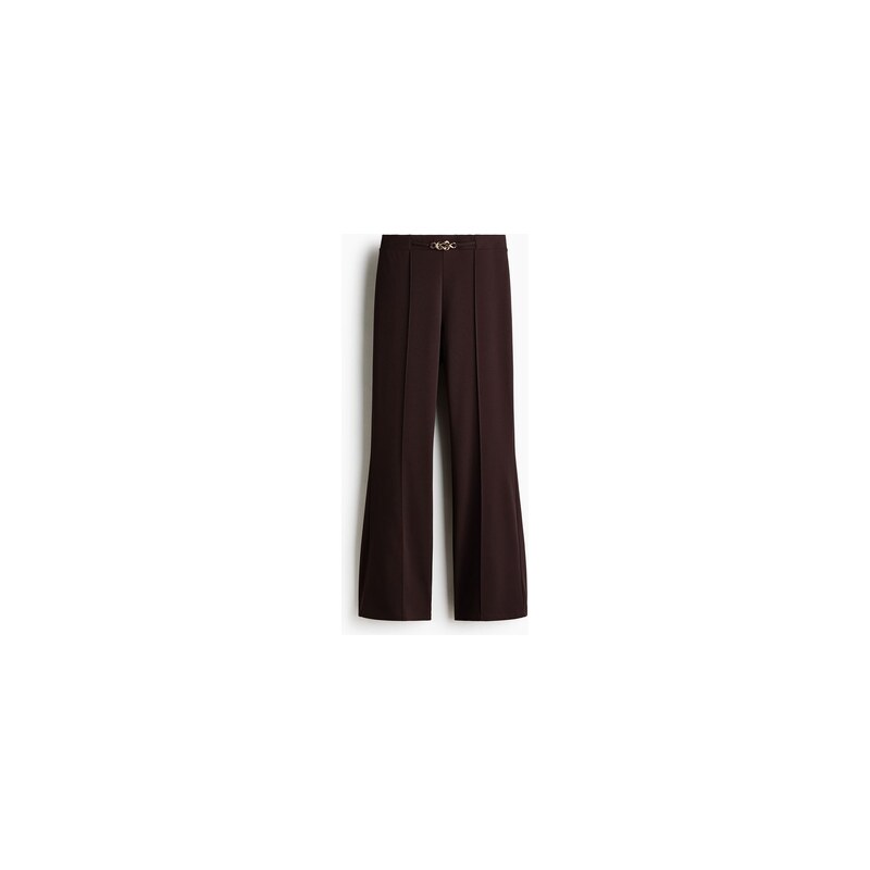 H&M - Kalhoty Ponte di Roma Bootcut - Tmavě Hnědá