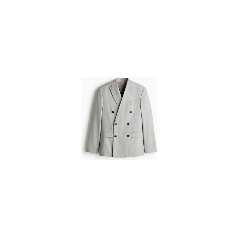 H&M - Dvouřadové sako Regular Fit - Světle Šedá