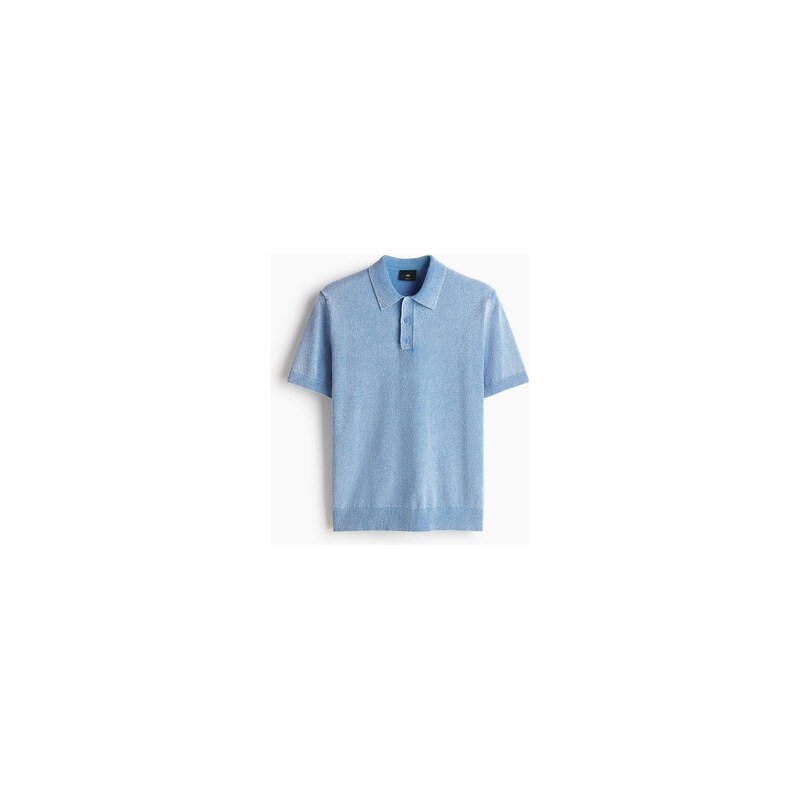 H&M - Pletený tops límečkem Regular Fit - Modrá