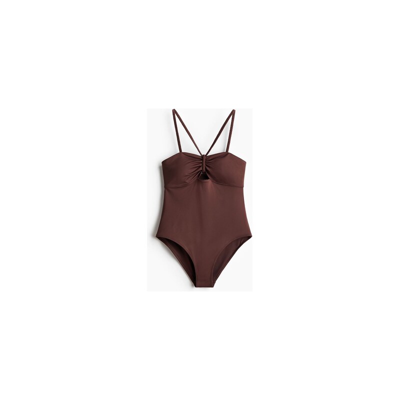 H&M - Jednodílné plavkys vyztuženými košíčky - Tmavě Hnědá