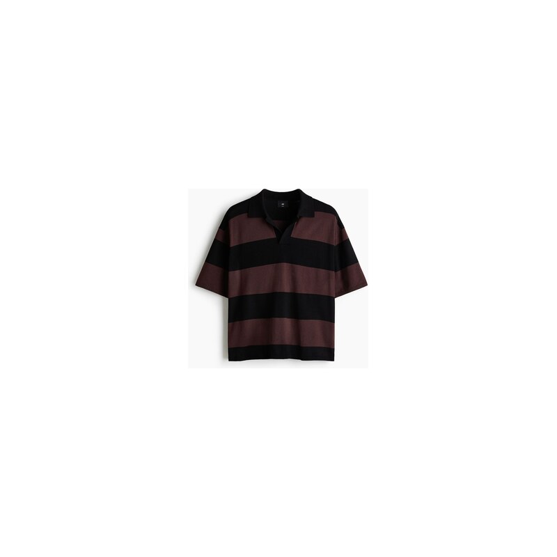 H&M - Tops límečkem Loose Fit - Hnědá/Proužky