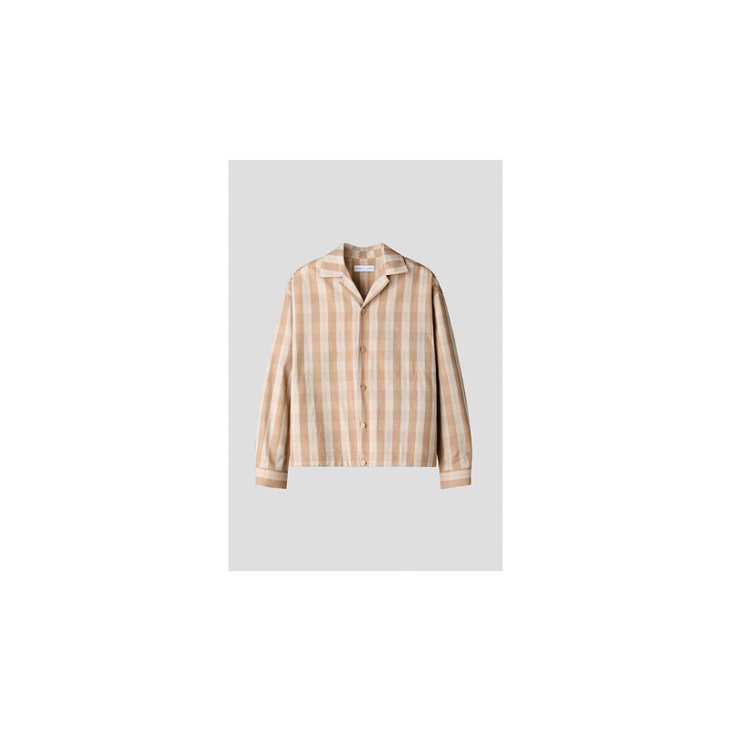 H&M - Svrchní košile - Béžová/Kostka