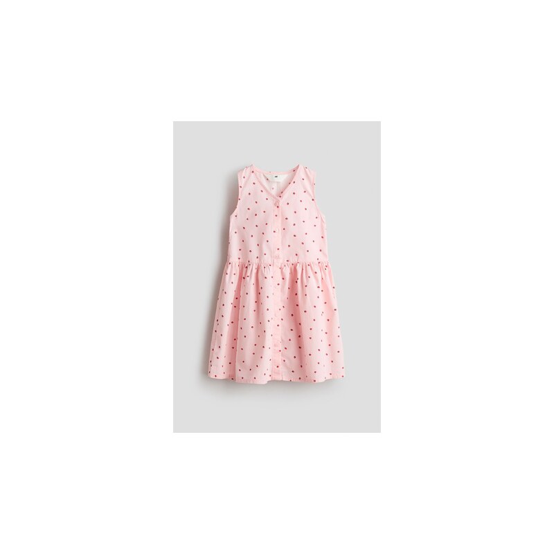 H&M - Vzorované šaty z tkaniny seersucker - Světle Růžová/Vzor