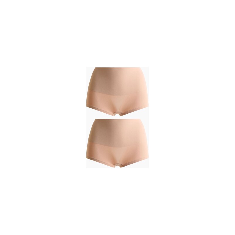 H&M - Kalhotky shortie Medium Shape 2 kusy - Béžová