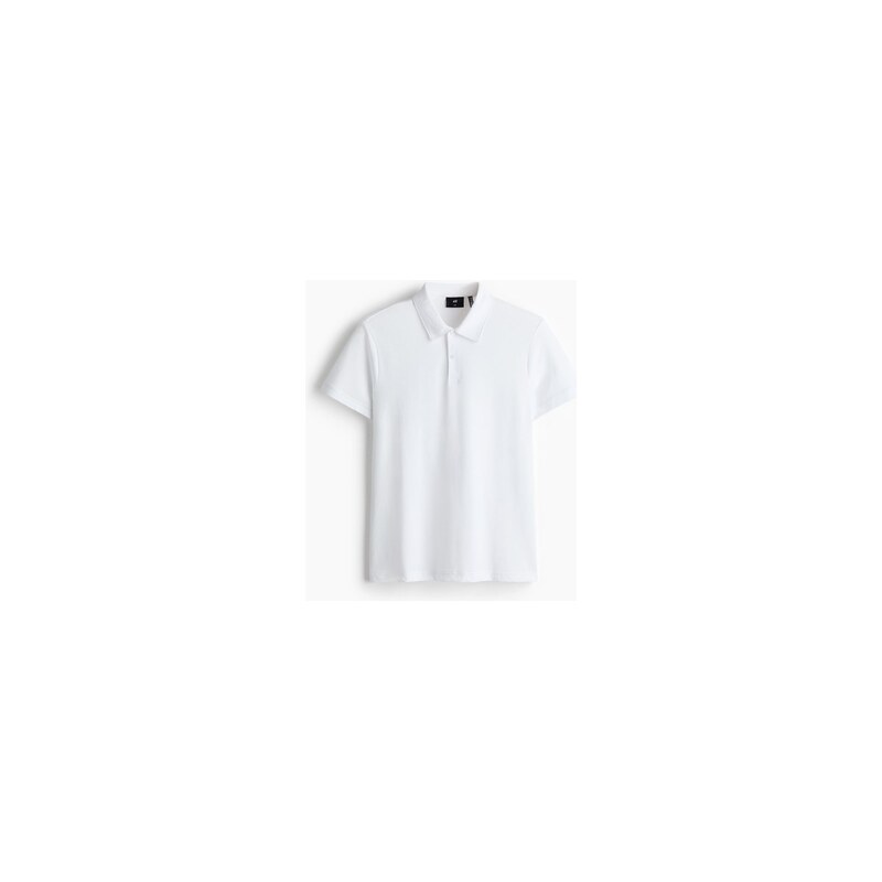 H&M - Tričkos límečkem COOLMAX Slim Fit - Bílá