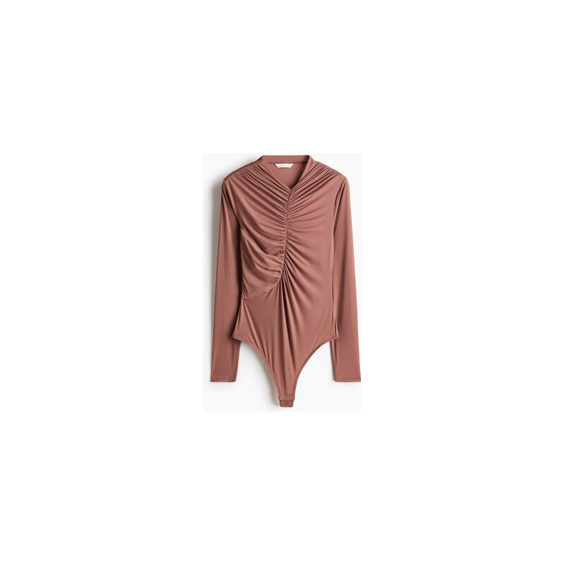 H&M - Řasené body thong - Tlumená Tmavě Růžová