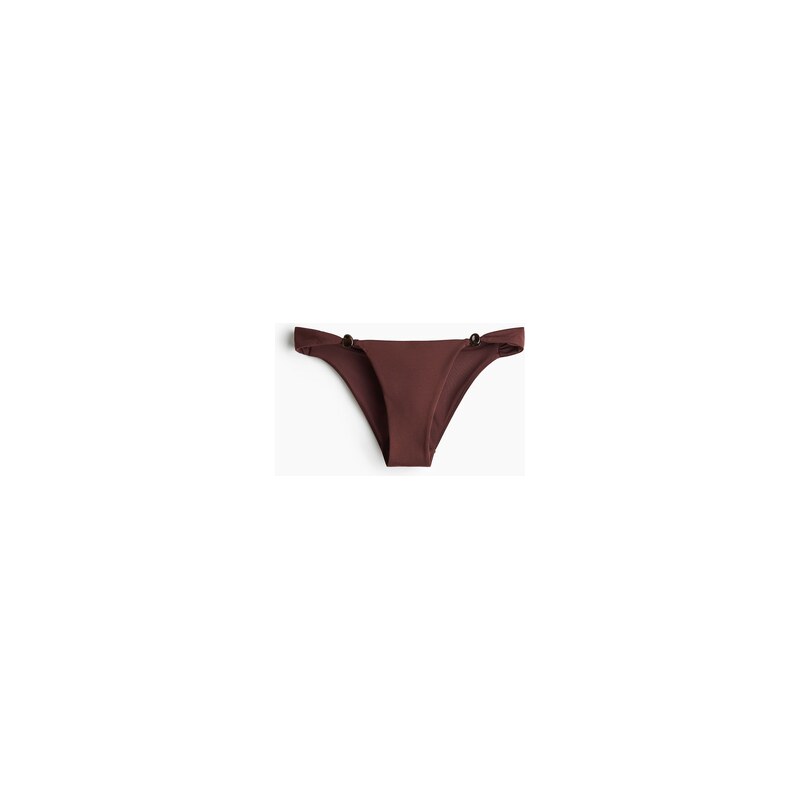 H&M - Bikinové kalhotky Cheeky Tanga - Tmavě Hnědá