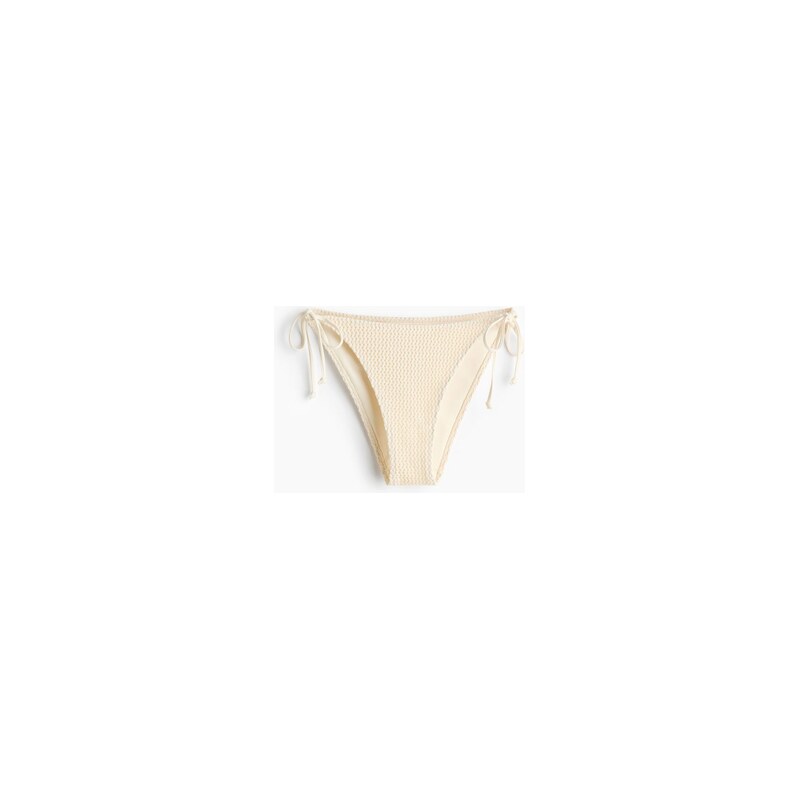 H&M - Zavazovací bikinové kalhotky tanga - Krémová