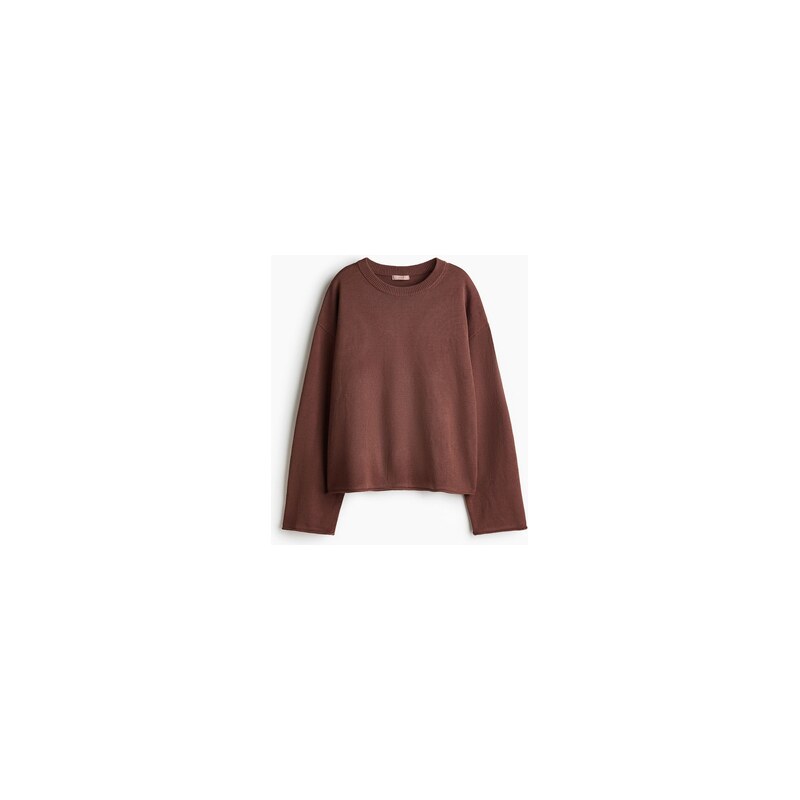 H&M - Svetrs rolovanými lemy - Hnědá