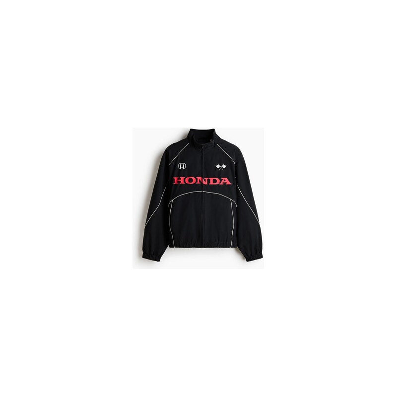 H&M - Nylonová sportovní bundas potiskem Loose Fit - Černá/Honda