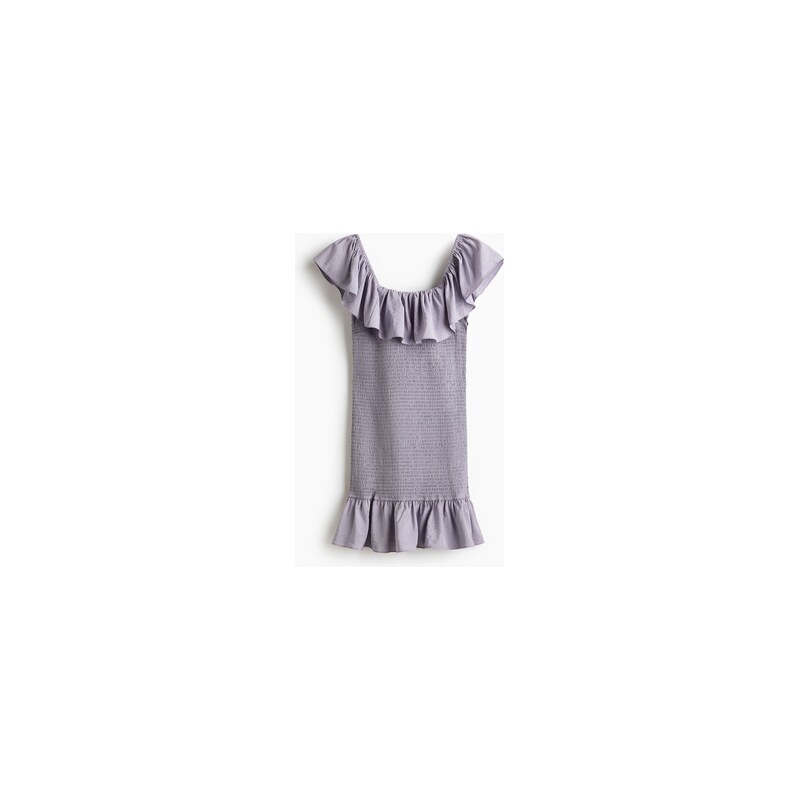 H&M - Volánové šaty odhalující ramena - Světle Fialová