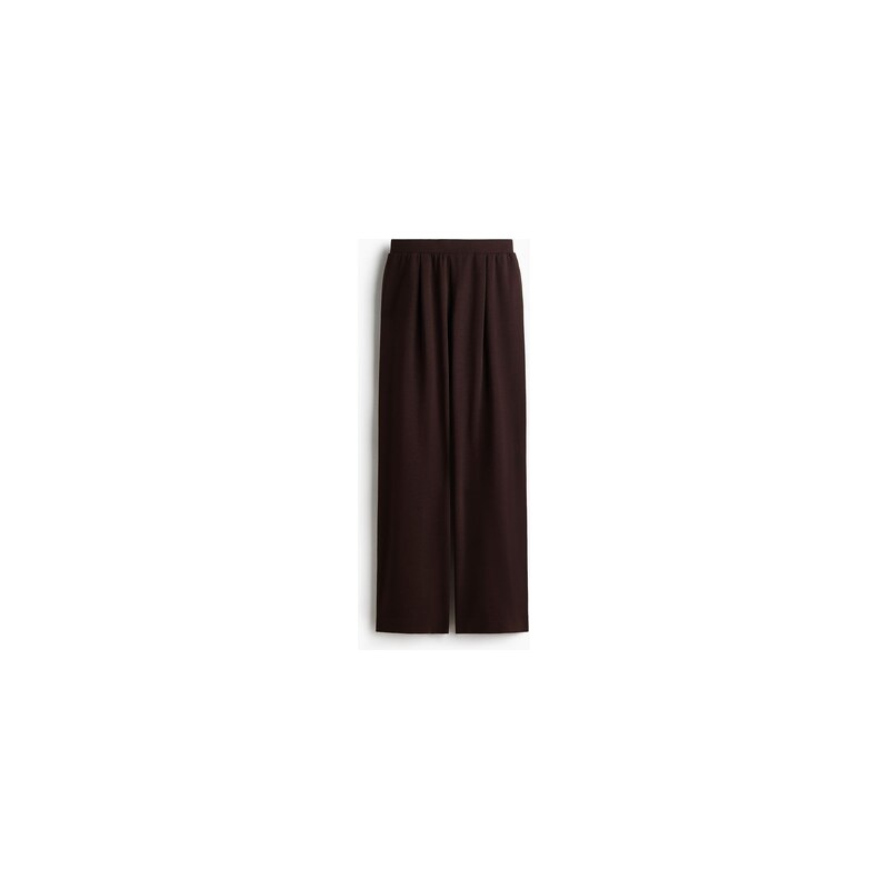 H&M - Široké interlockové kalhoty jogger - Tmavě Hnědá