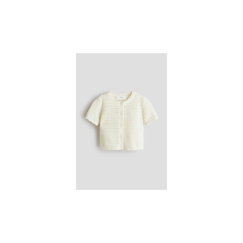 H&M - Propínací svetřík z úpletus texturou - Krémová