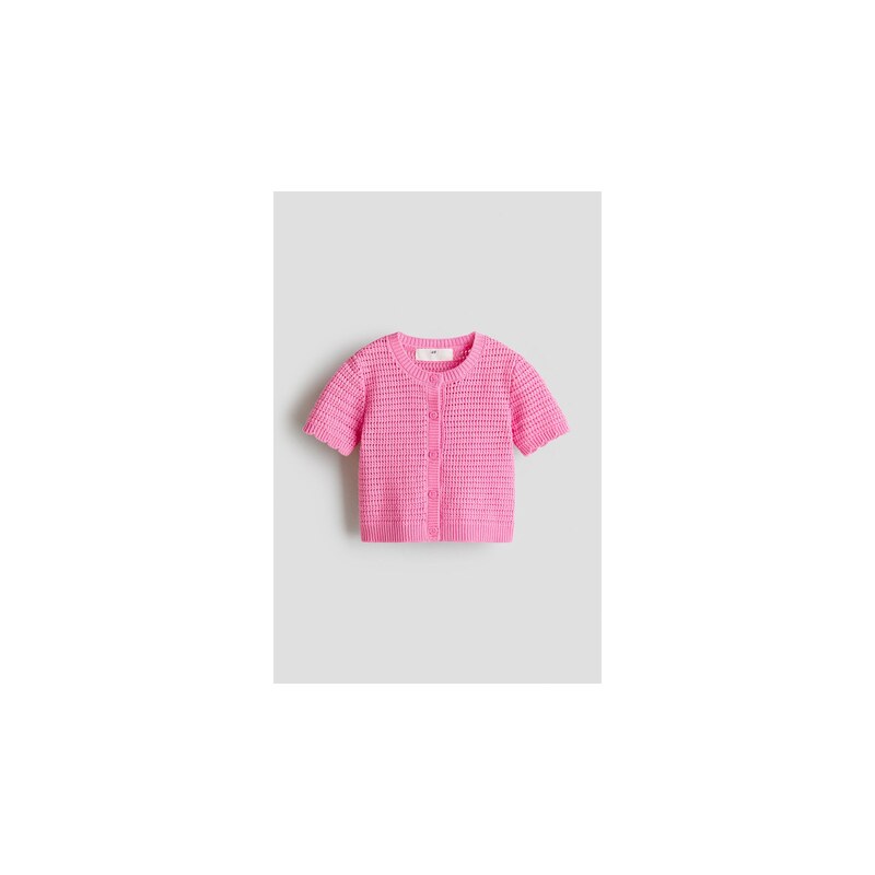 H&M - Propínací svetřík z úpletus texturou - Růžová
