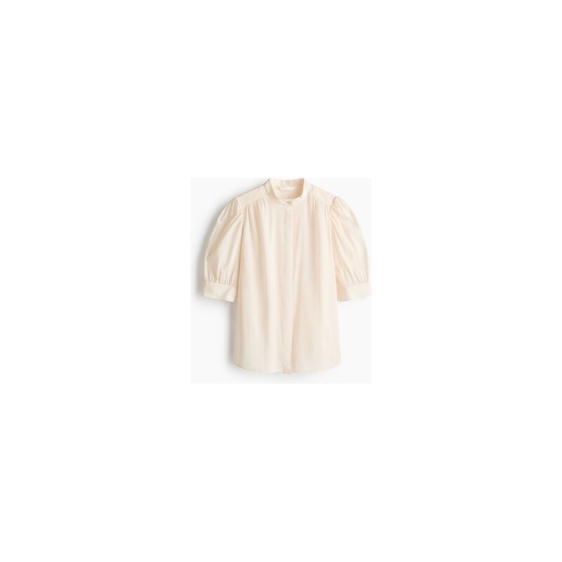 H&M - Halenkas nabíranými rukávy - Světle Béžová