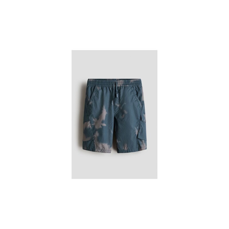 H&M - Bavlněné šortky cargo - Tmavě Šedá/Mramorování