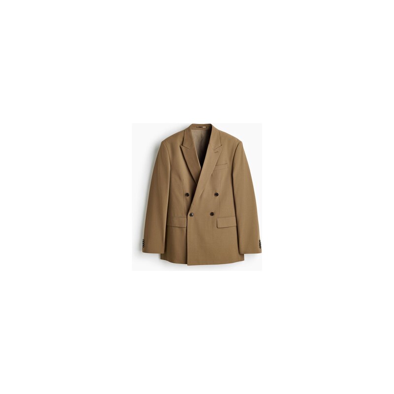 H&M - Dvouřadové sako Relaxed Fit - Tmavě Béžová