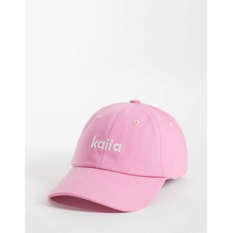 Kaiia embroidered logo cap in pink