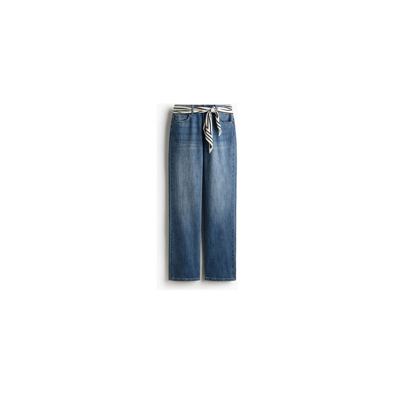 H&M - Straight Regular Waist Jeans - Denim Blue