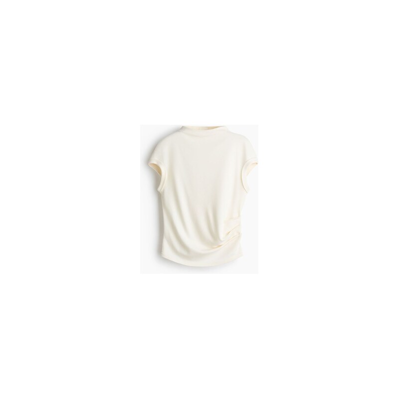 H&M - Řasený top z jemného úpletu - Bílá