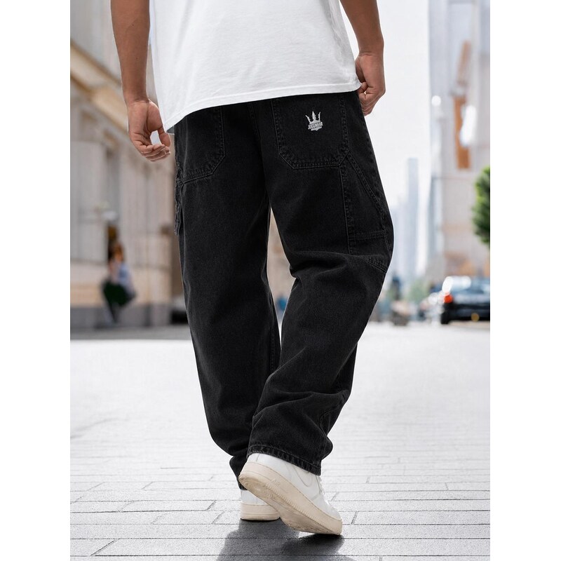 Pánské černé super baggy cargo džíny Jigga Wear Base