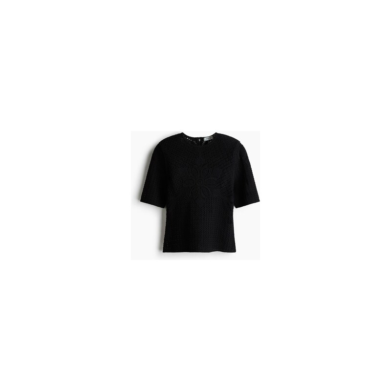 H&M - Tops efektem háčkování - Černá