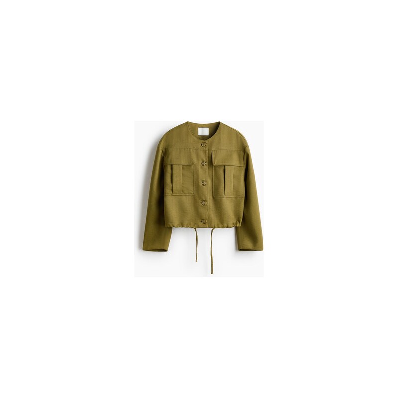 H&M - Bunda bez límce - Olivově Zelená