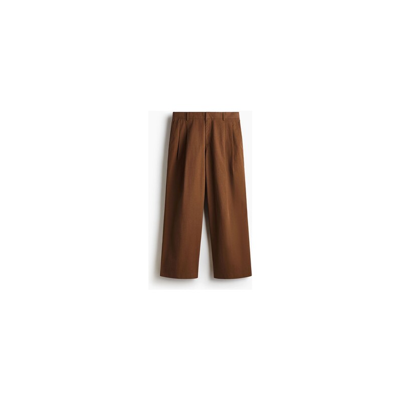 H&M - Elegantní kalhoty Loose Fit - Hnědá
