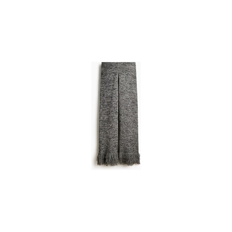 H&M - Kalhotys třásněmi - Tmavě Šedá/Bílý Melír