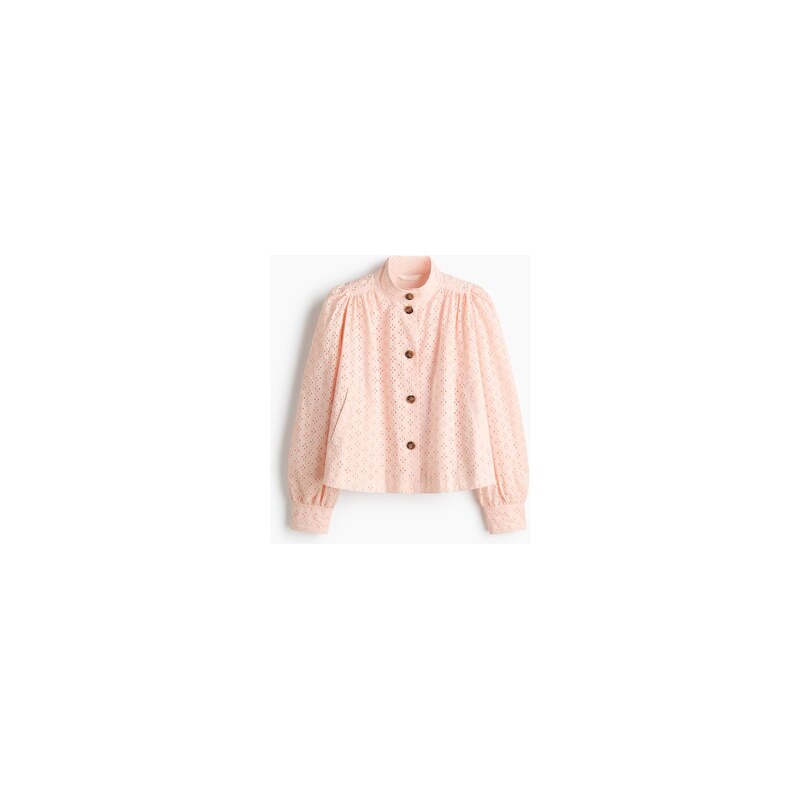 H&M - Krátký kabáts madeirou - Světle Růžová