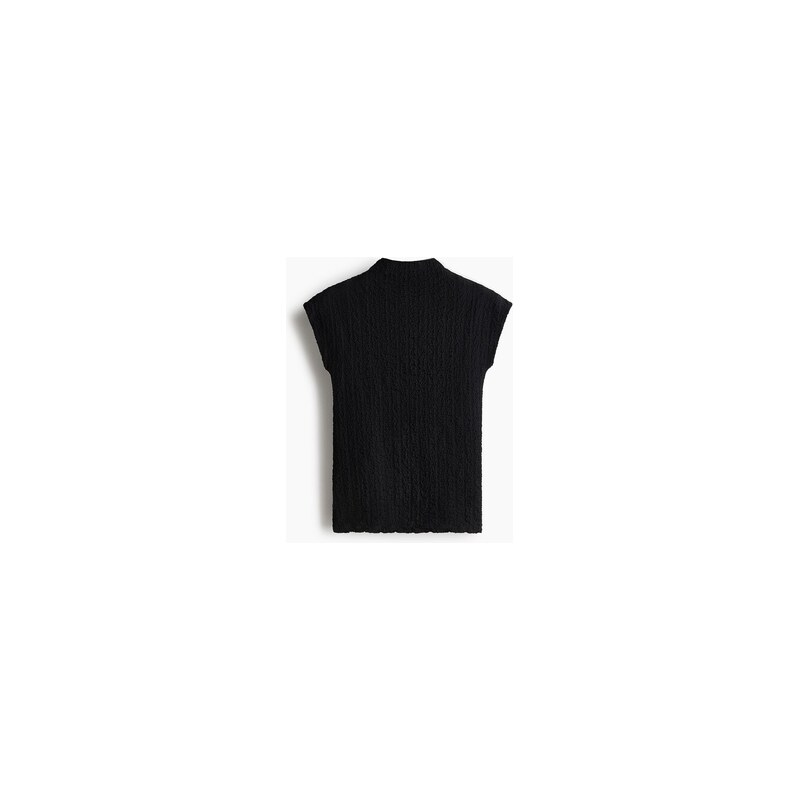 H&M - Žerzejový tops texturou - Černá