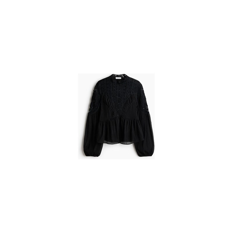H&M - Halenkas efektem háčkování - Černá