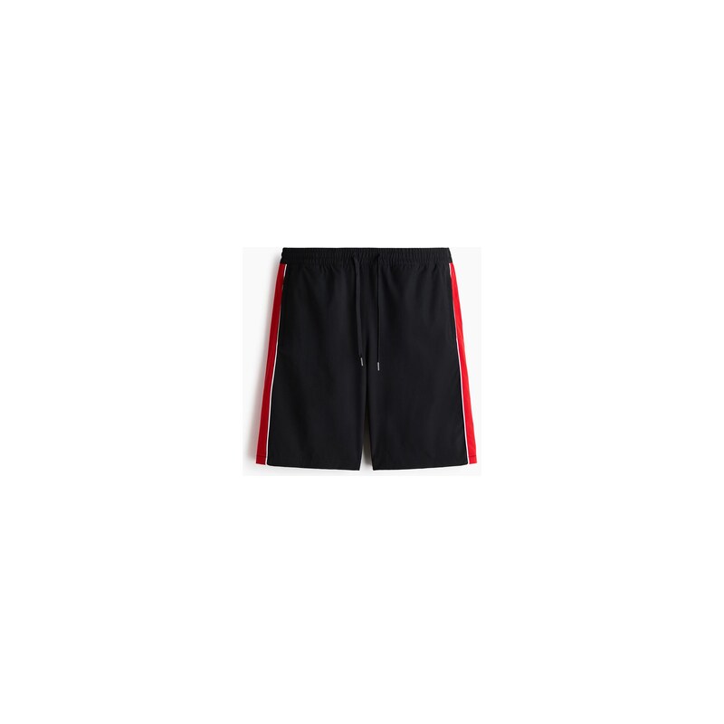 H&M - Šortky Loose Fits potiskem - Černá/Honda