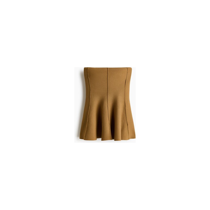 H&M - Top peplum bez ramínek - Béžová