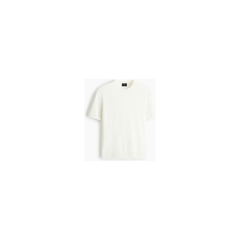 H&M - Pletené tričko Slim Fit - Bílá