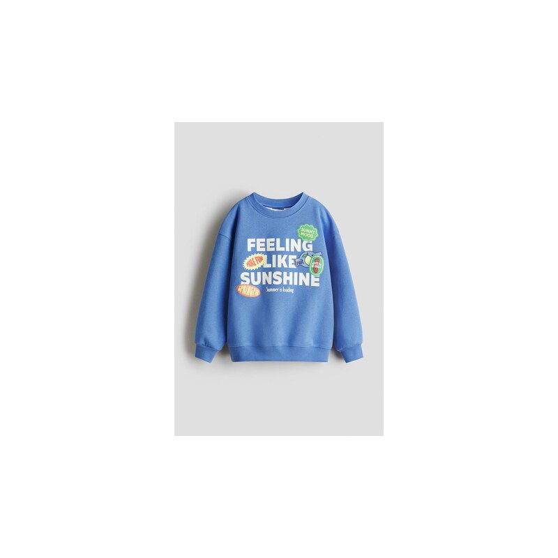 H&M - Mikinas potiskem - Modrá/Sunshine