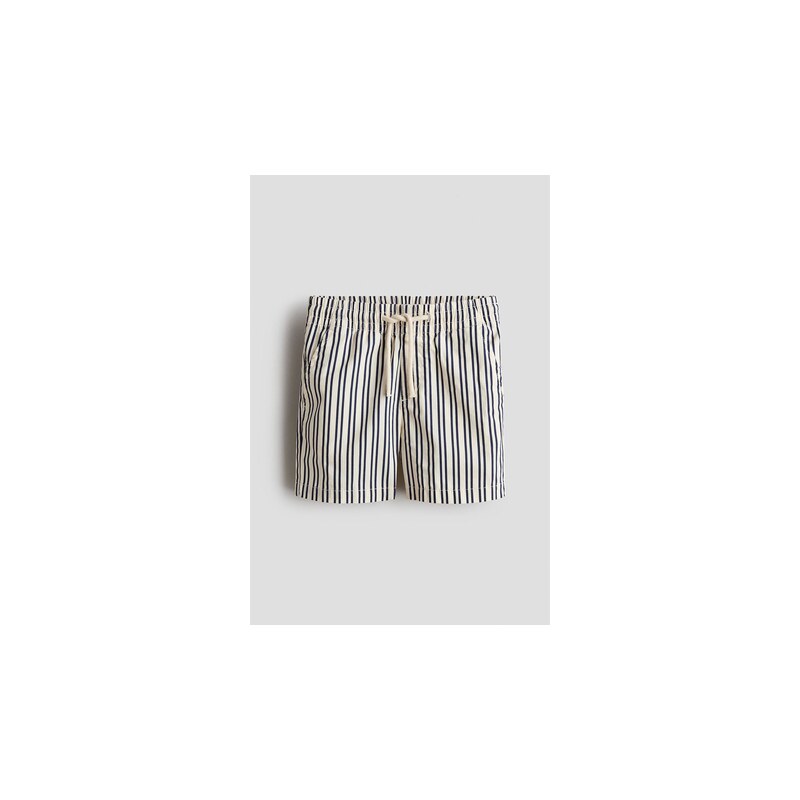 H&M - Bavlněné šortky - Krémová/Proužky