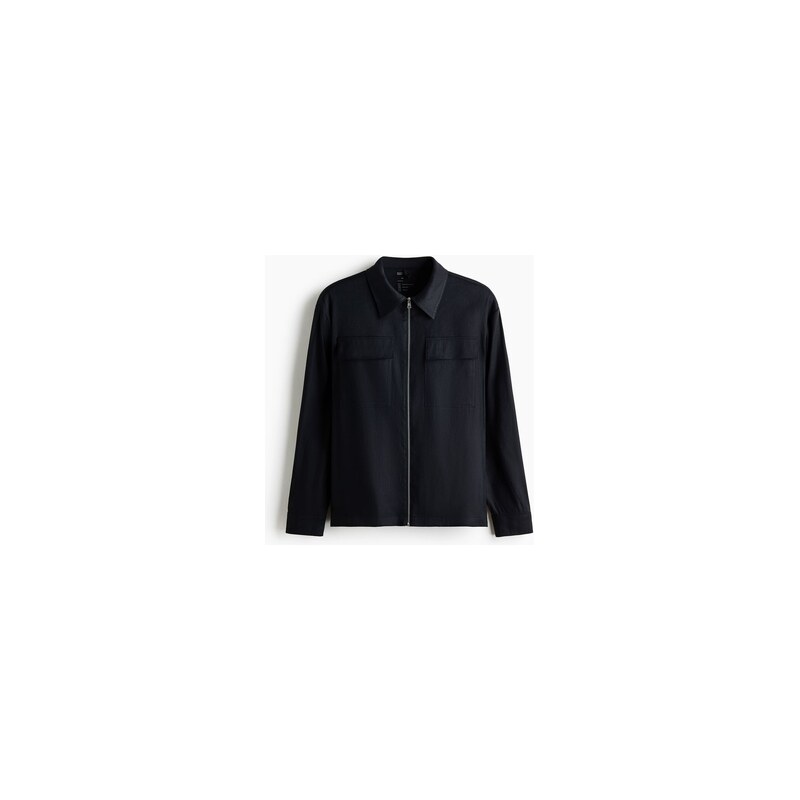 H&M - Svrchní košile z lněné směsi Easy-care Regular Fit -