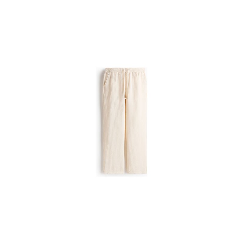 H&M - Kalhotys texturou Relaxed Fit - Bílá