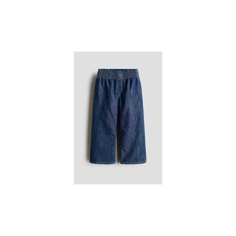 H&M - Široké džínové kalhoty - Tmavý Denim Blue