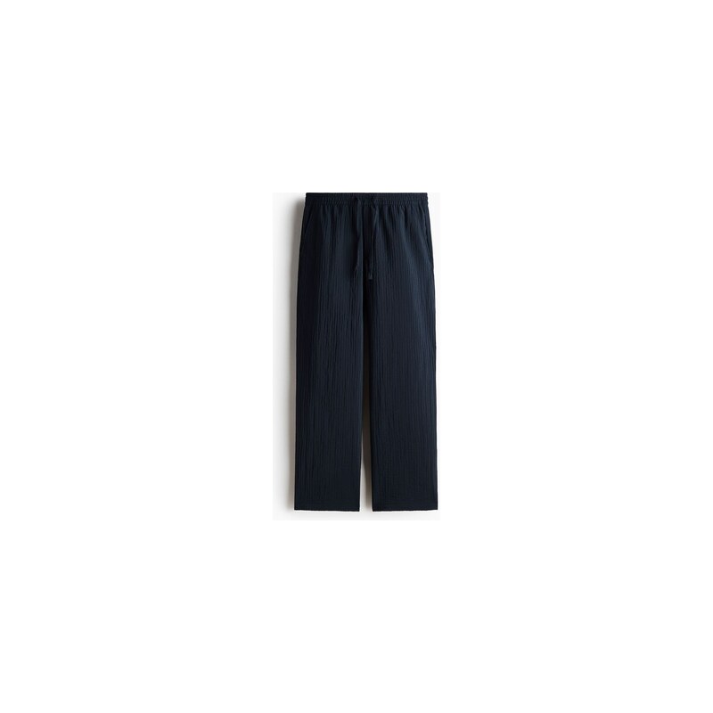 H&M - Kalhotys texturou Relaxed Fit - Černá