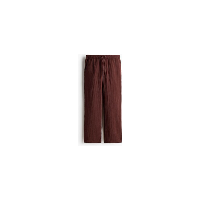 H&M - Kalhotys texturou Relaxed Fit - Vínová