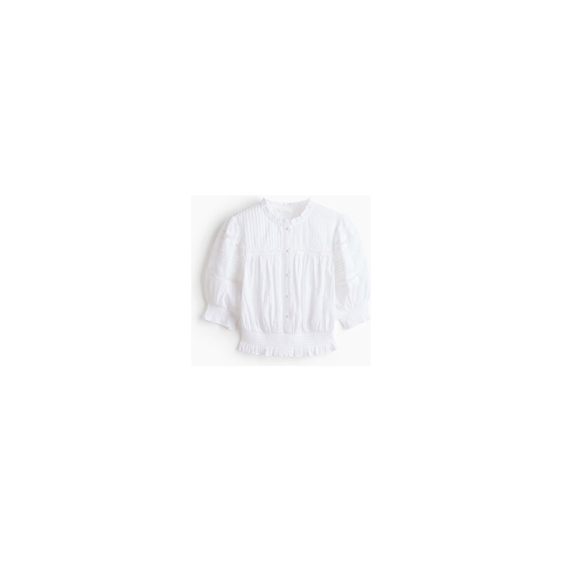 H&M - Bavlněná halenka sesámky - Bílá