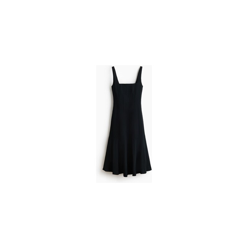 H&M - Šaty midis rozšířenou sukní - Černá
