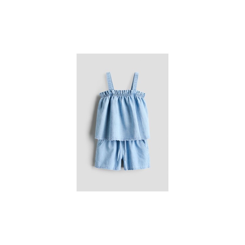 H&M - Dvoudílná džínová souprava - Světlý Denim Blue